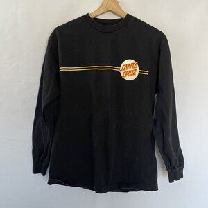 Santa Cruz Skateboards Black Long Sleeve T-Shirt M 100% Cotton Retro Graphic